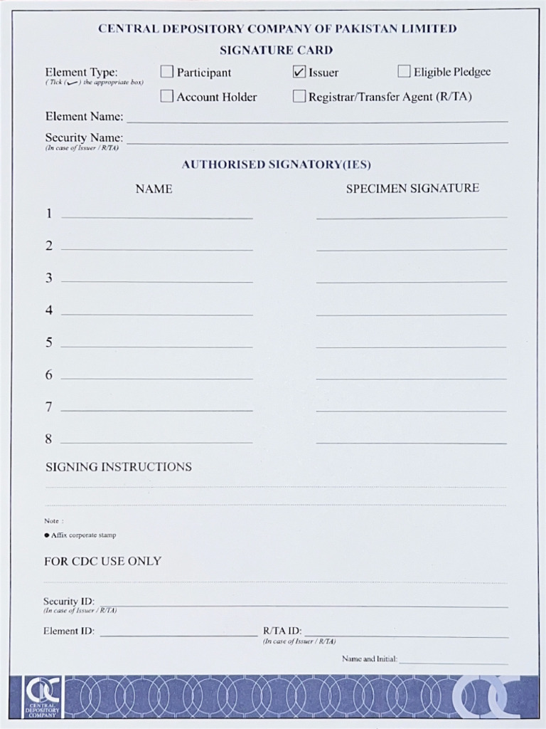 Signature Card CDC | PDF