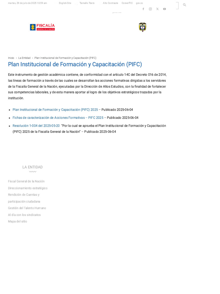 Plan Institucional de Formación y Capacitación (PIFC) | PDF | Gobierno