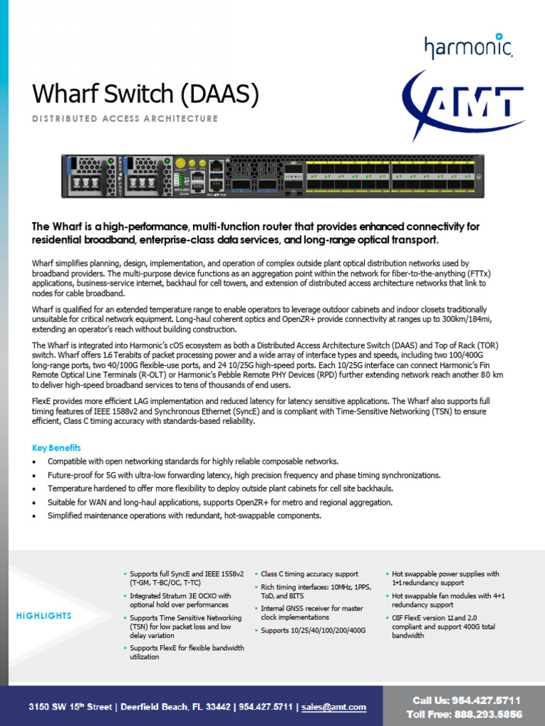 Harmonic DS Wharf Distributed Access Architecture Switch DAAS | PDF ...