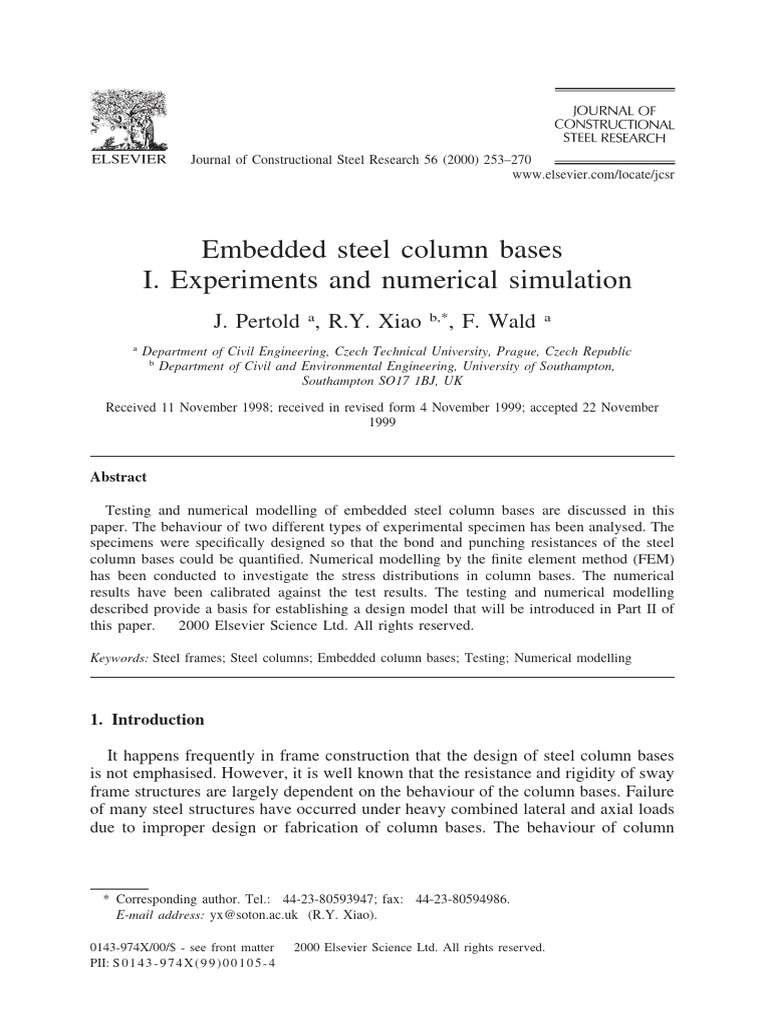 Embedded Steel Column Bases | PDF | Strength Of Materials | Fracture