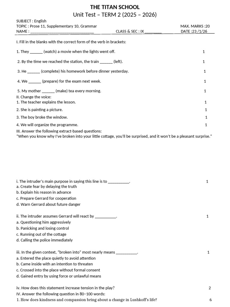 English Ut Paper | PDF
