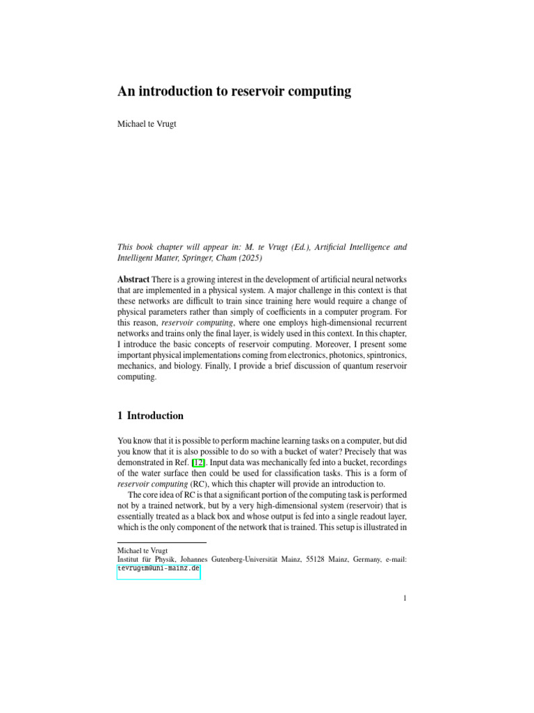 Reservoir Computing | PDF | Applied Mathematics | Machine Learning