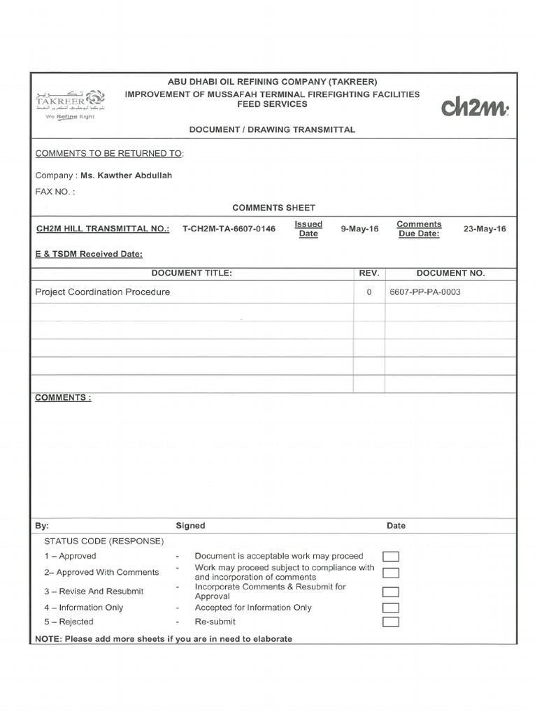 6607-PP-PA-0003 REV0 Project Coordination Procedure | PDF | Mail ...