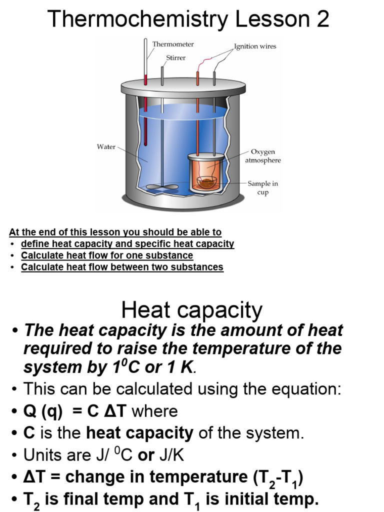 Lesson 2 - Thermo Heat Capacity | PDF | Heat | Calorie