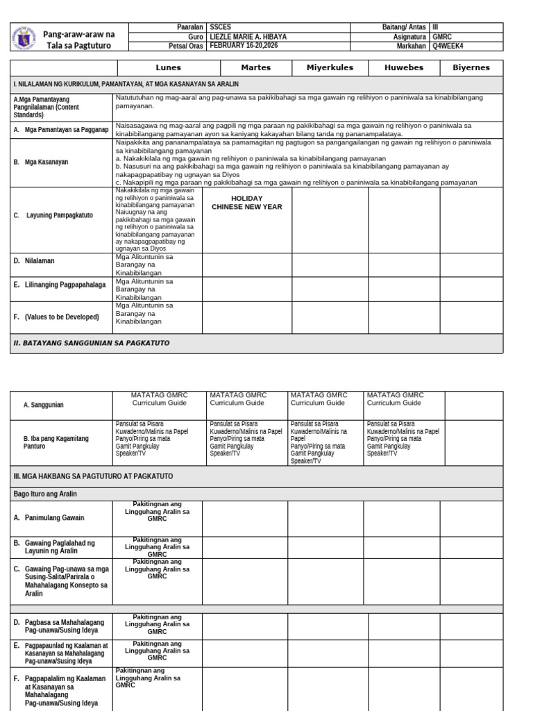 Q4 GMRC DLL Week4 | PDF