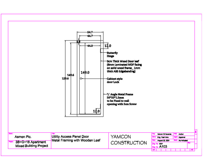 Access Panel Door Detail - Aug22-2024 | PDF