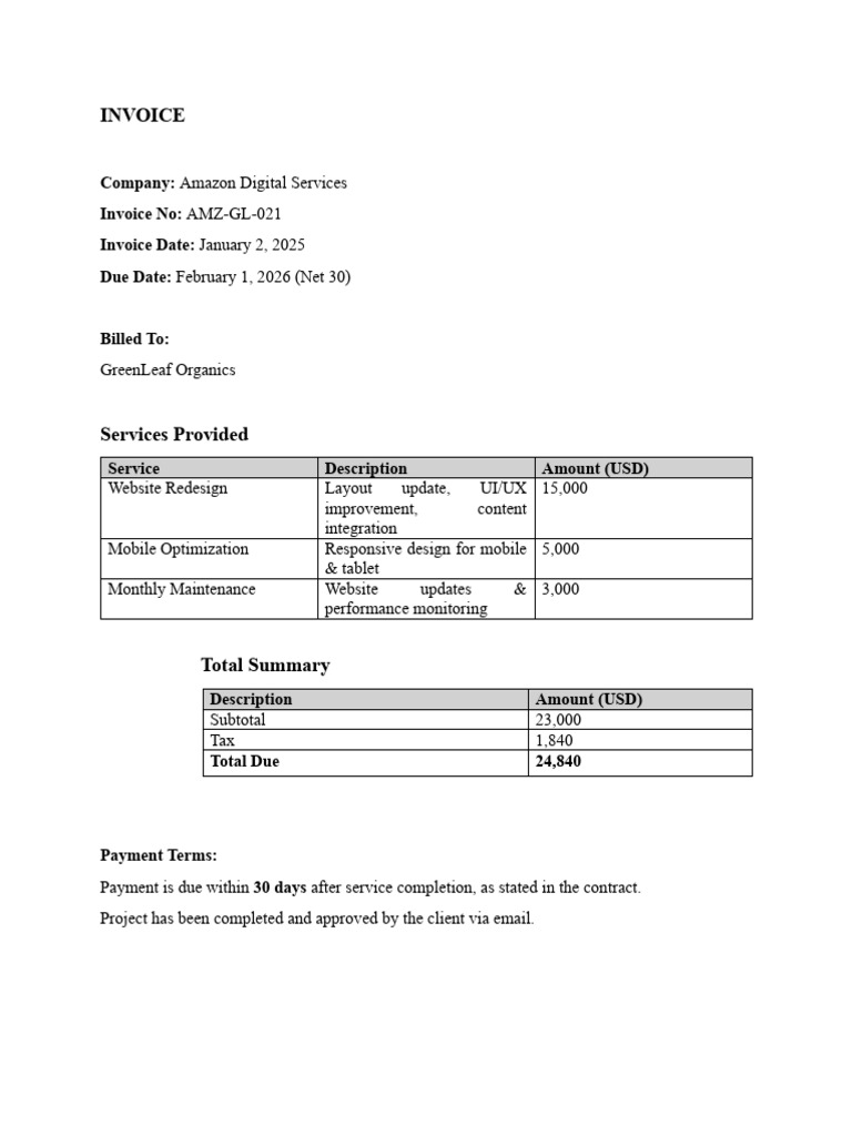 Invoice Adecha | PDF