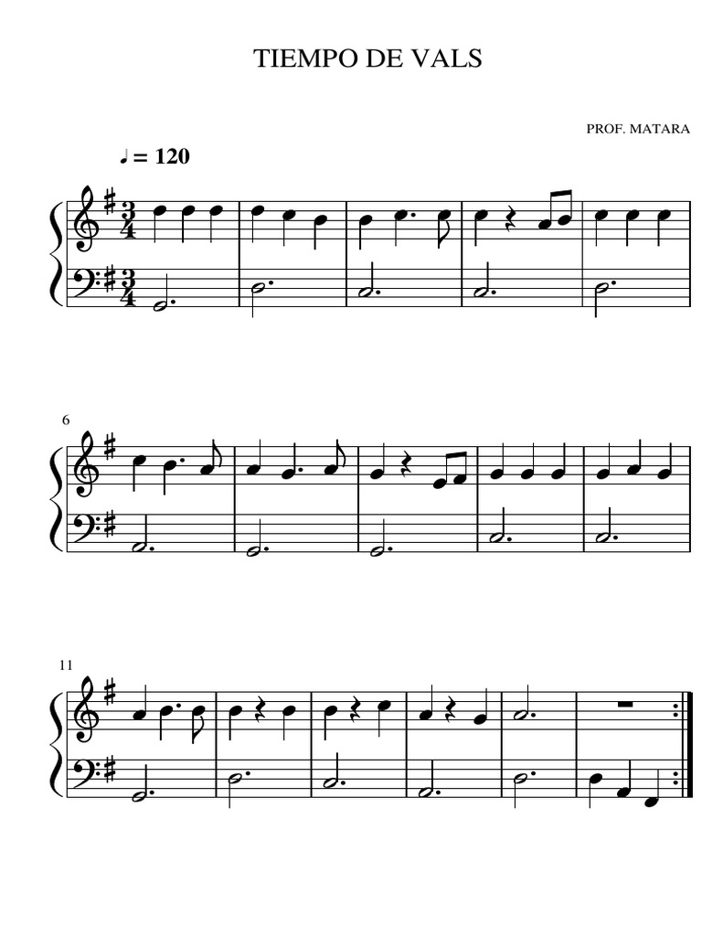 Partitura de Tiempo de Vals Piano | PDF