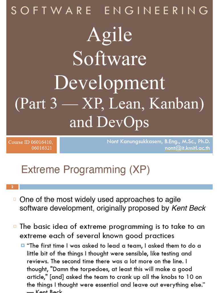 SE 04 1 XP Lean Kanban DevOps | PDF | Lean Manufacturing | Software ...