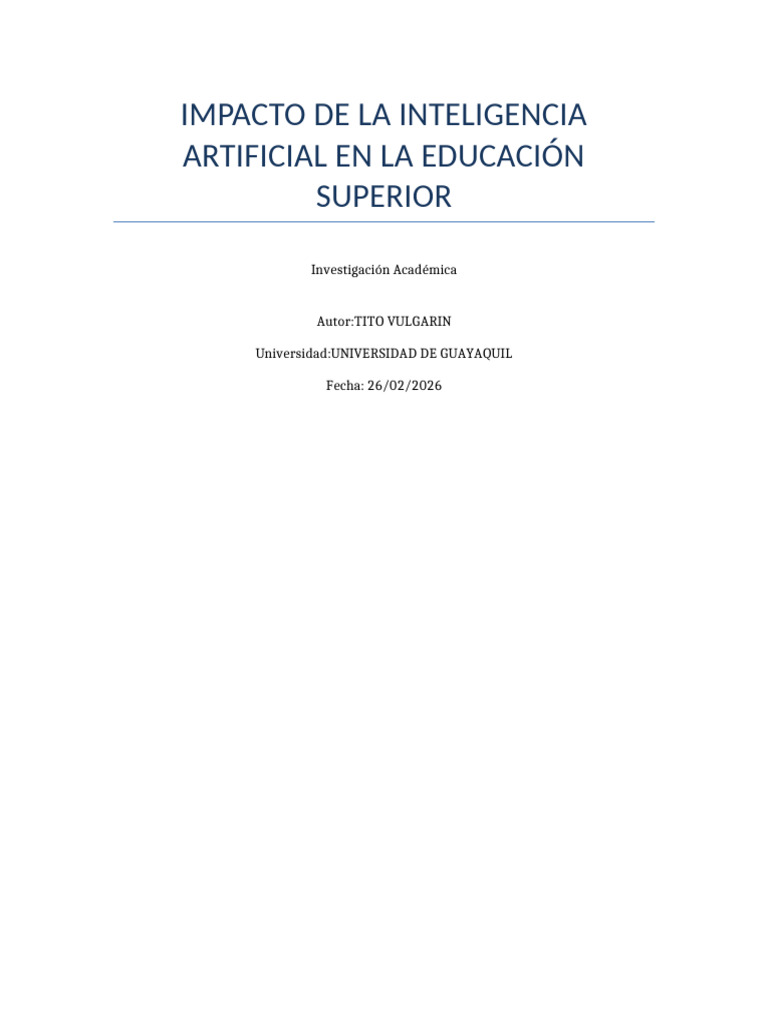 Impacto de La Inteligencia Artificial en La Educación Superior | PDF ...