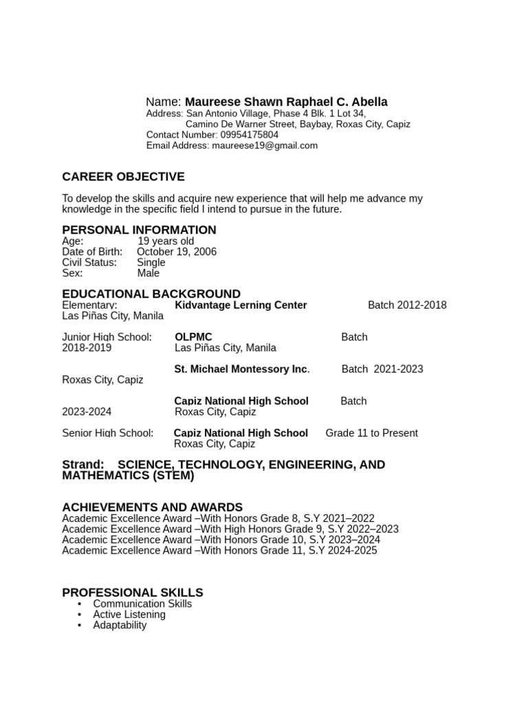 Name:: Maureese Shawn Raphael C. Abella | PDF