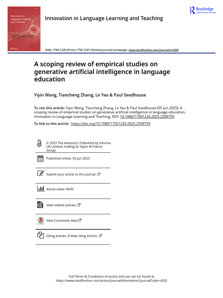 A Scoping Review of Empirical Studies On Generative Artificial ...