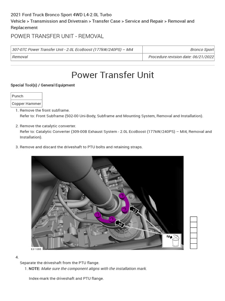 Power Transfer Unit - Removal (Transfer Case) | PDF | Vehicle ...