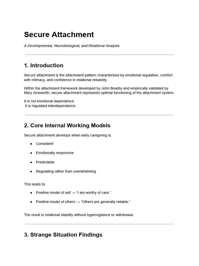 Secure Attachment | PDF | Attachment Theory | Developmental Psychology
