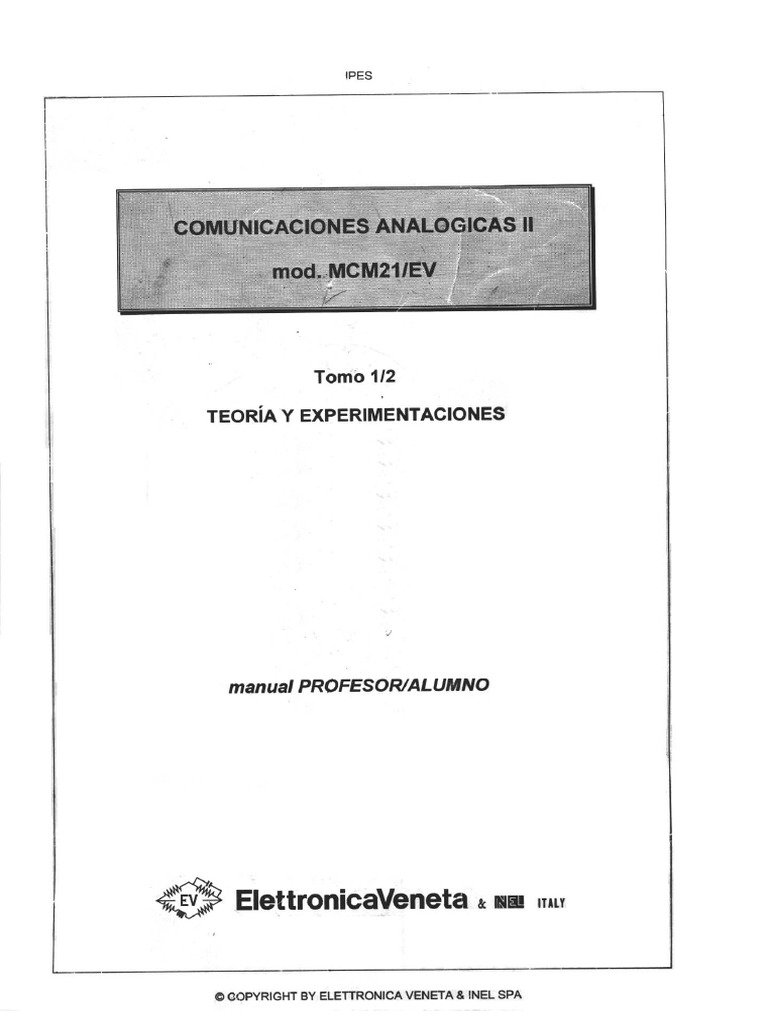 COMUNICACIONES ANALÓGICOS II - Mod. MCM21-EV 1-2 | PDF