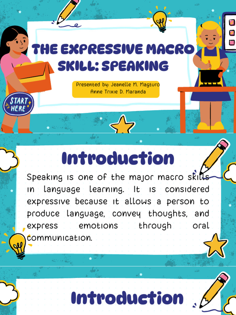 The Expressive Macro Skill Speaking | PDF | Speech | Vocabulary