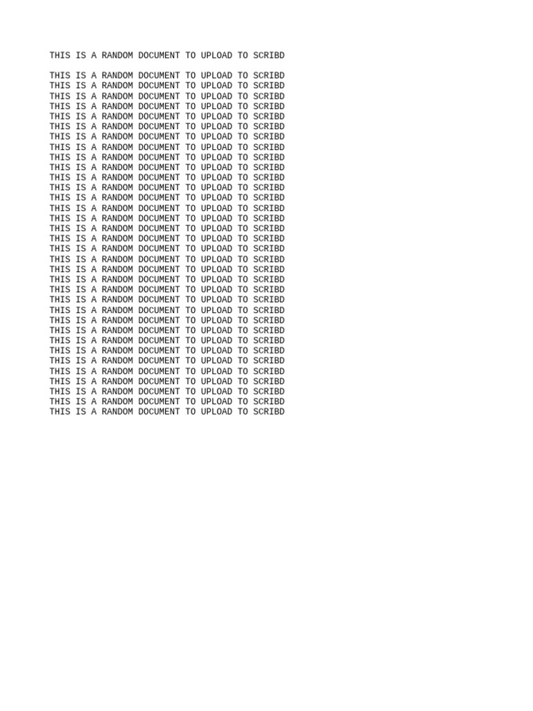 This Is A Random Document To Upload To Scribd | PDF