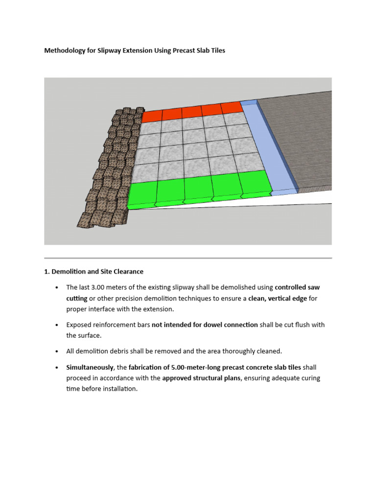 Methodology For Slipway Extension Using Precast Slab Tiles | PDF ...