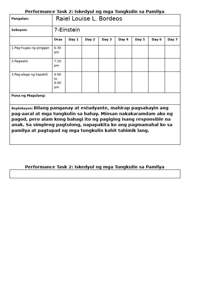 Performance Task 2 Template | PDF