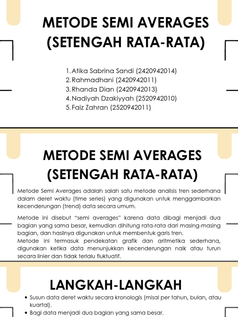 Metode Semi Averages (Setengah Rata-Rata) - KLP 2 | PDF