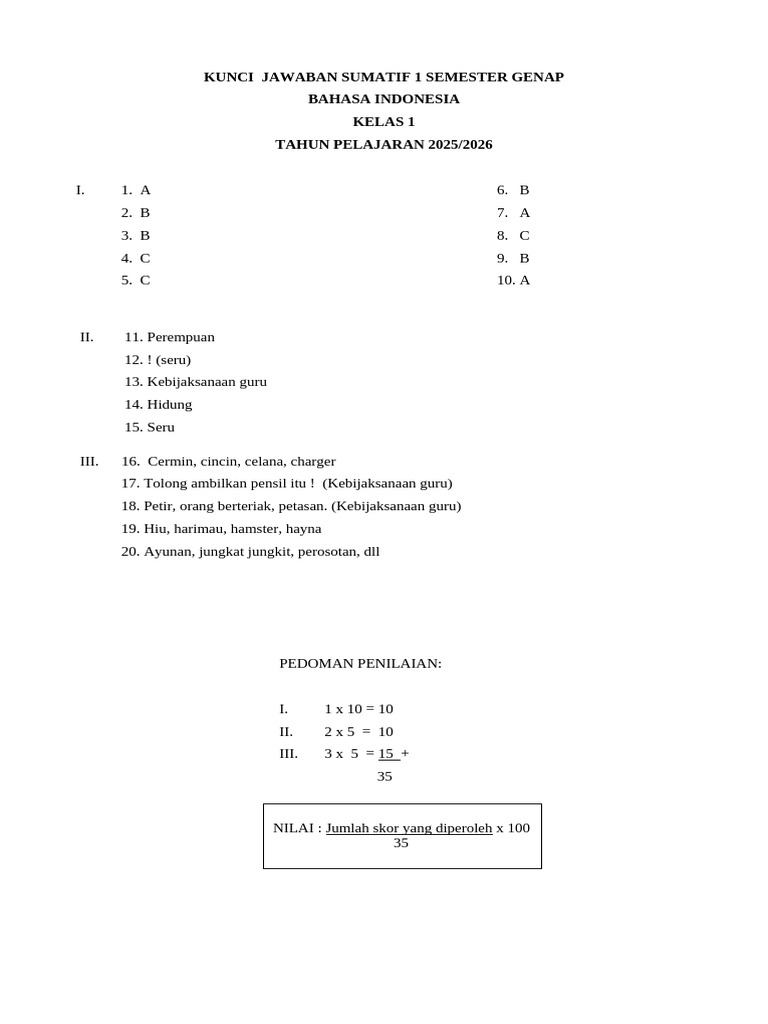 Kunci Jawaban | PDF