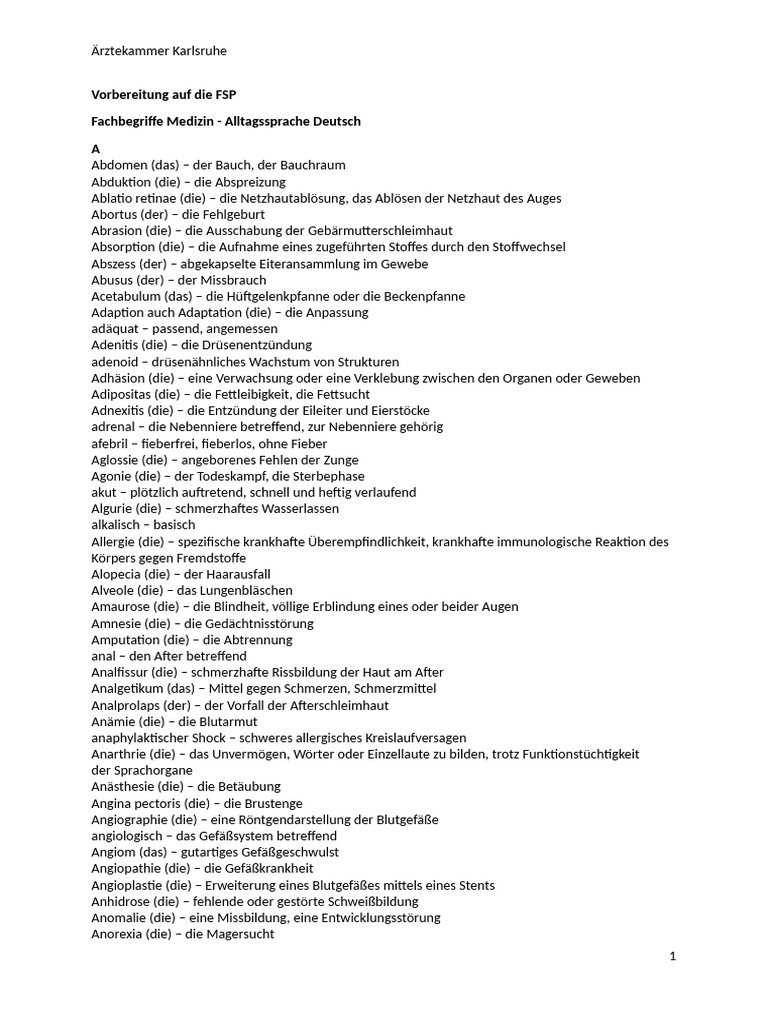 Fachbegriffe KORRIGIERT Komplett | PDF
