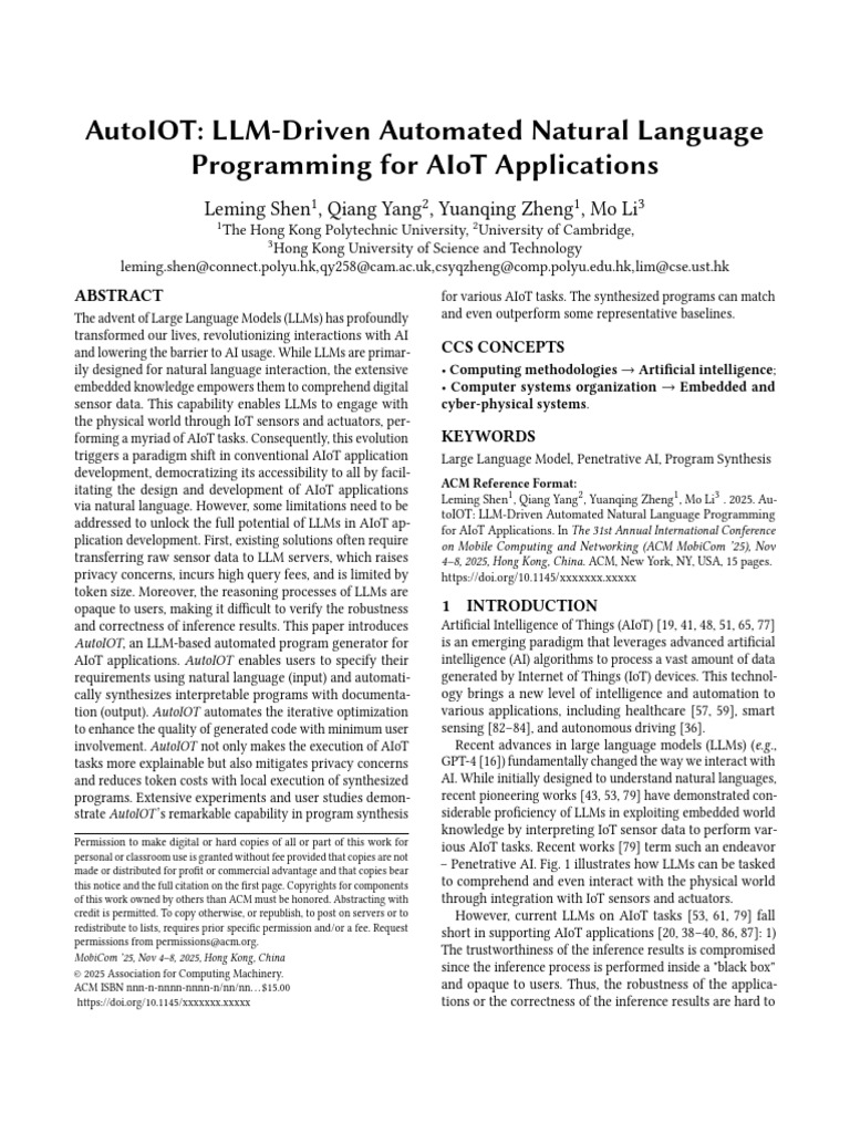 Autoiot: Llm-Driven Automated Natural Language Programming For Aiot ...