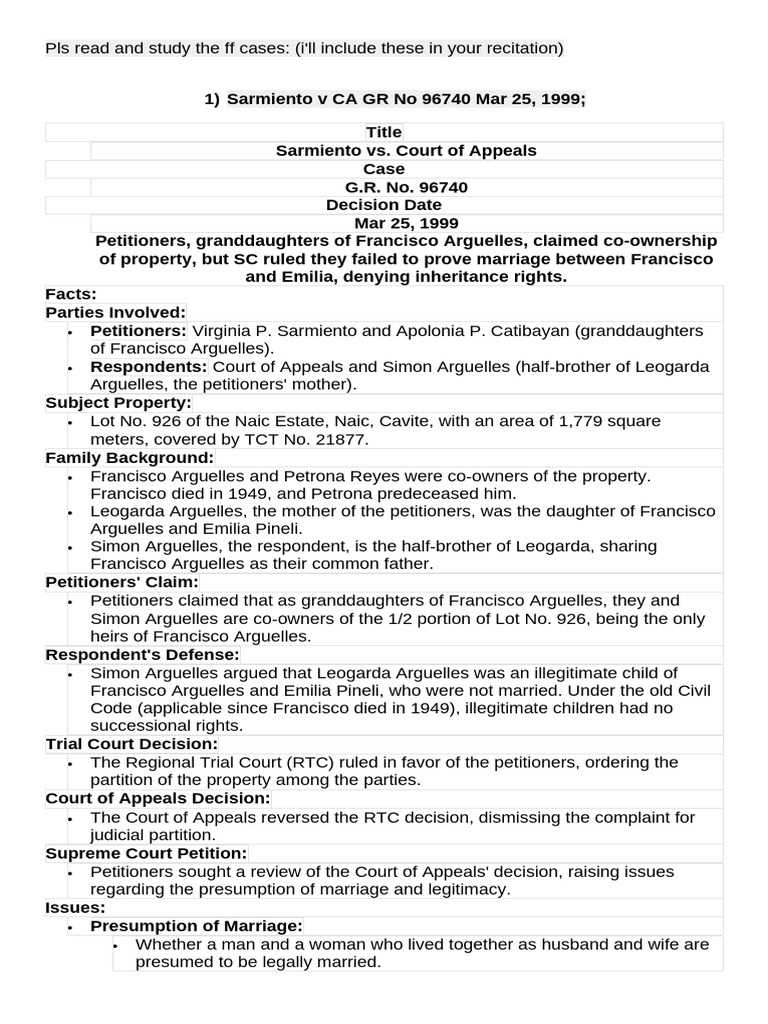 PFR Recit Jur - PH | PDF | Annulment | Marriage