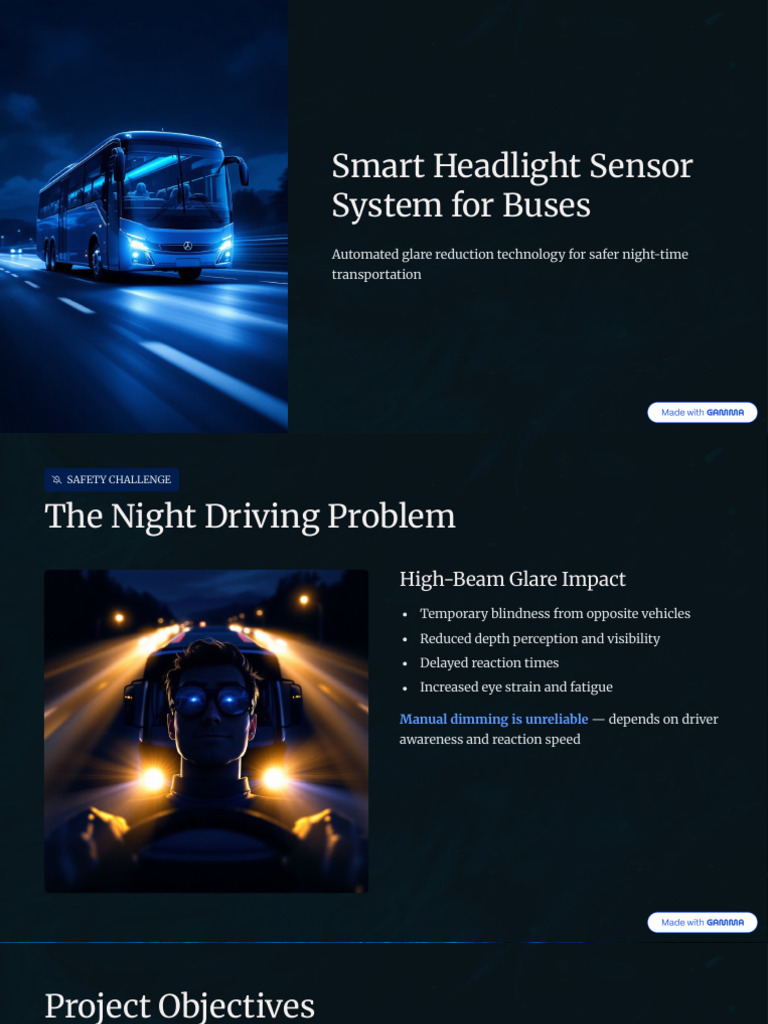 Smart Headlight Sensor System For Buses | PDF