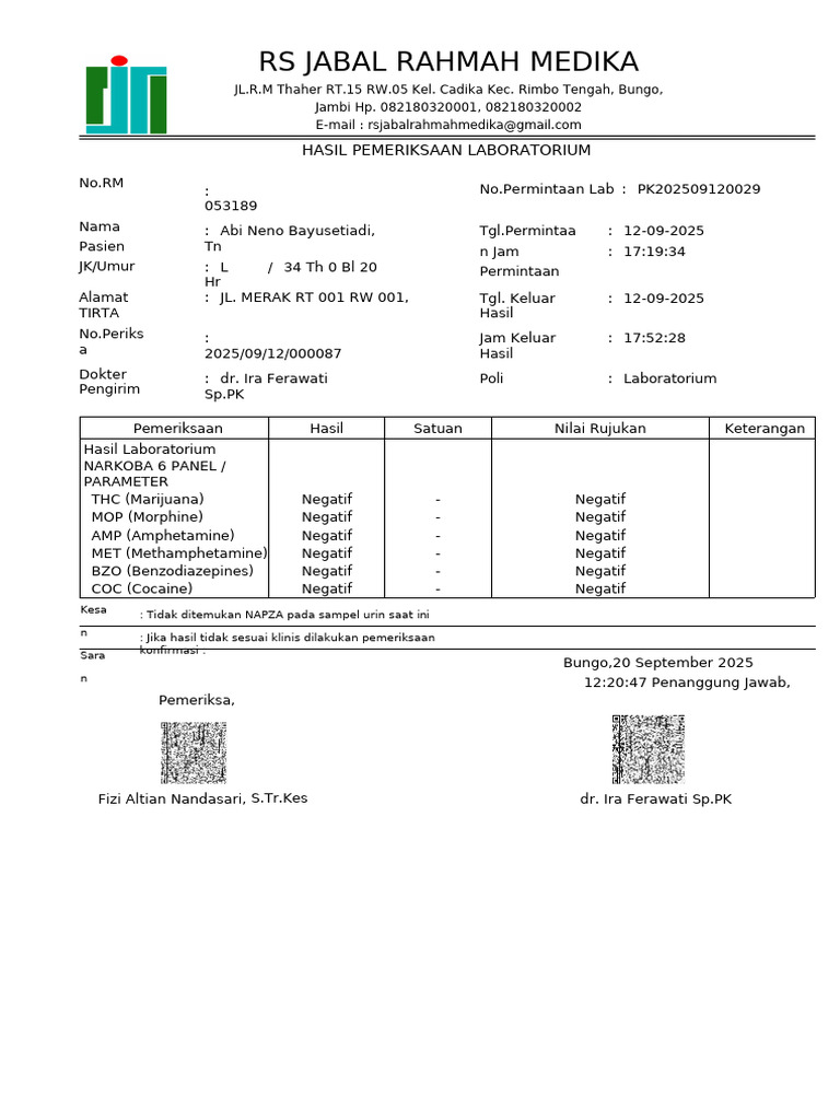 RPT Periksa Lab 9 Permintaan | PDF