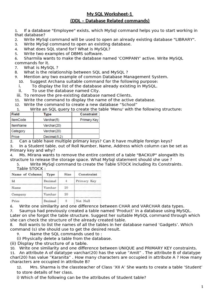 MYSQL | PDF | Table (Database) | Databases