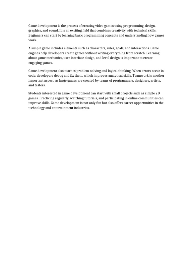 Document4 Intro To Game Development | PDF