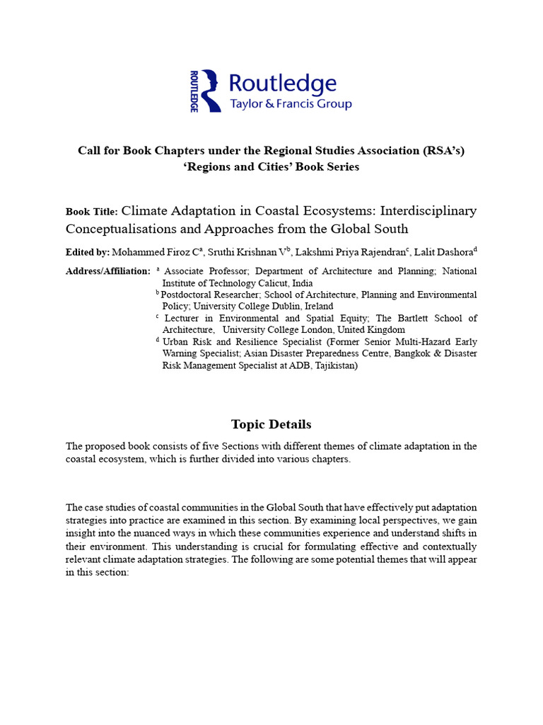 Guidelines For Abstract Submission - Climate Adaptation in Coastal ...