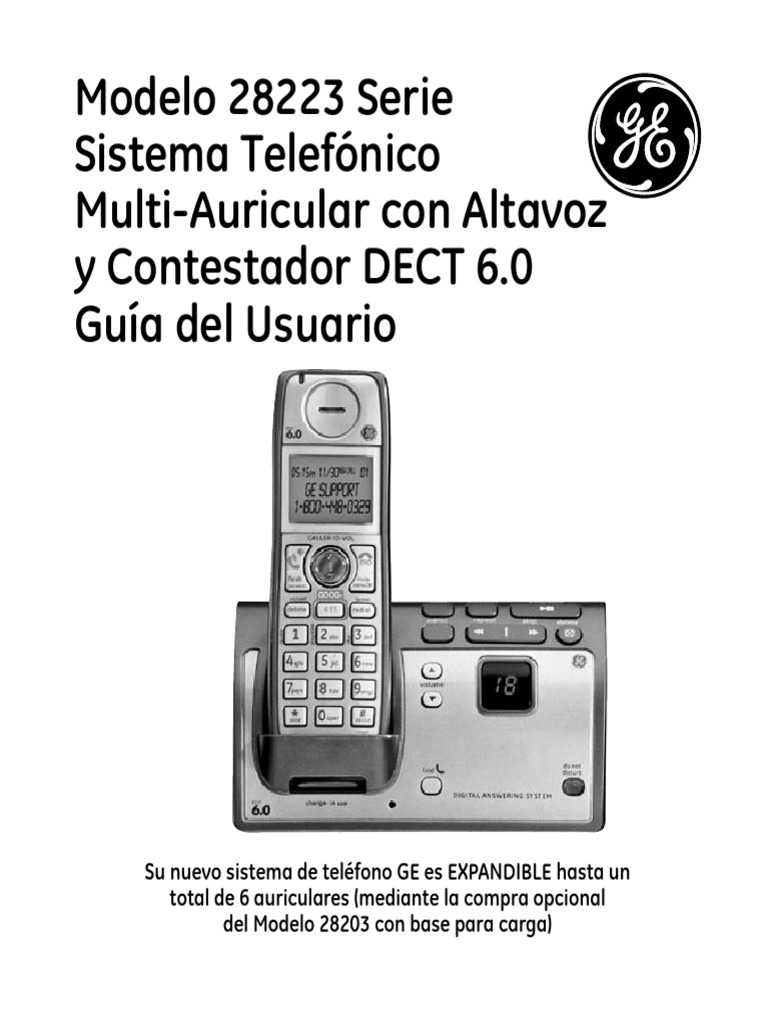 Manual Inalambrico GE 28223 | PDF | Auriculares | Inalámbrico