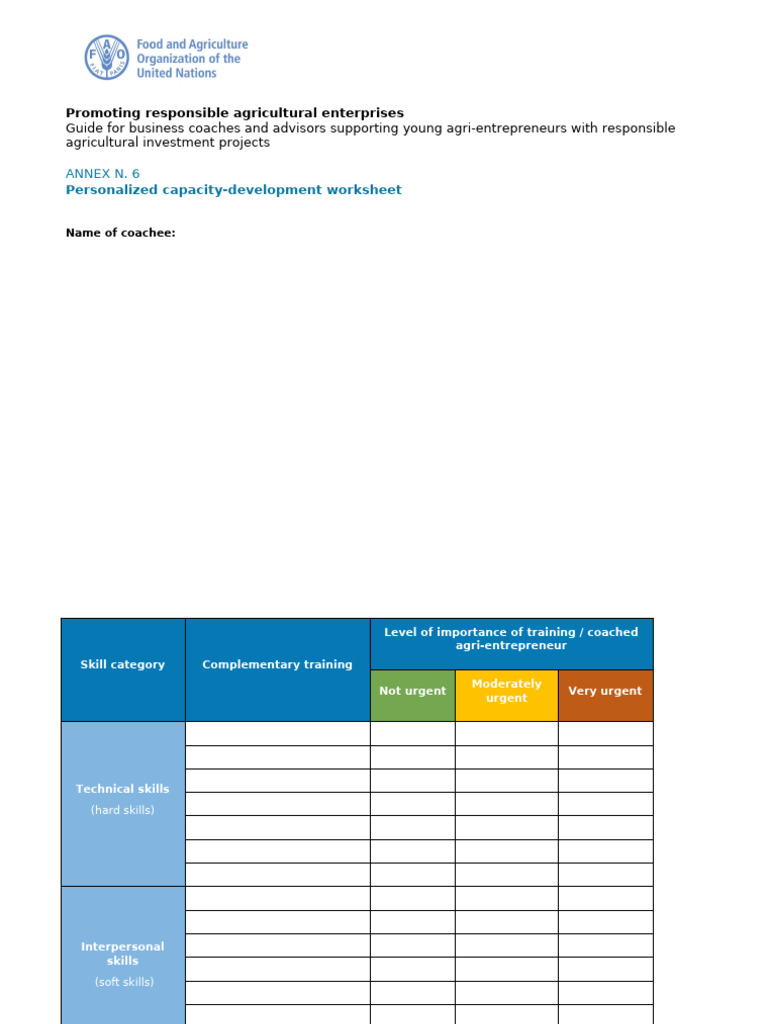 Personalized Capacity-Development Worksheet | PDF