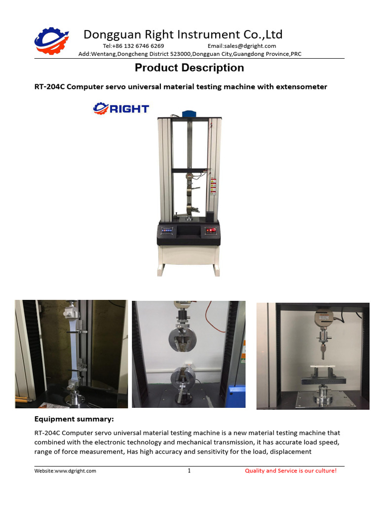 RT-204C Computer Servo Universal Material Testing Machine With ...