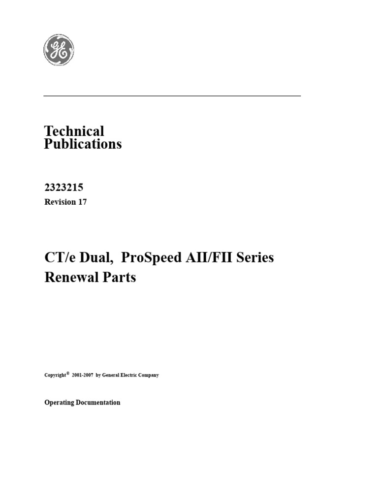 Technical Publications: GE Healthcare | PDF