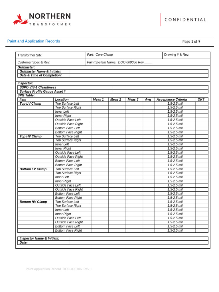 Paint Application Record - Form | PDF | Paint | Plastic Arts