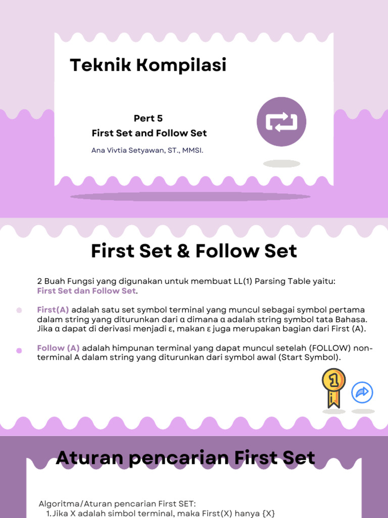 Teknik Kompilasi Pertemuan 5 - First and Follow Set | PDF