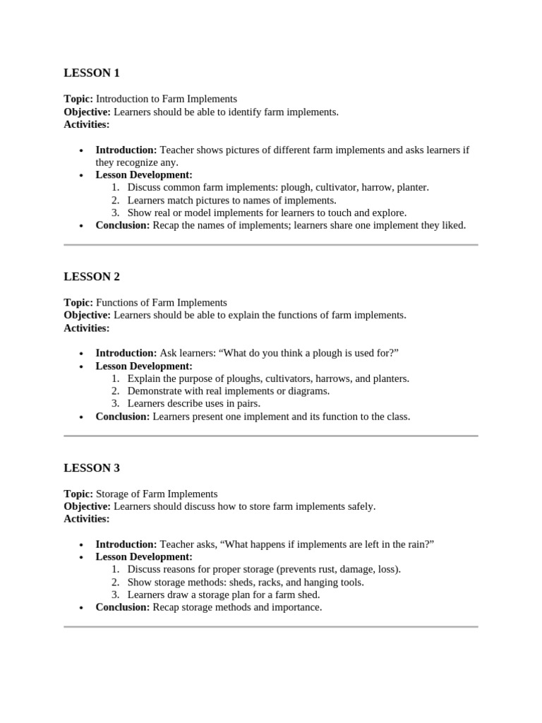 Agriculture Lesson Plans | PDF | Agriculture | Spreadsheet