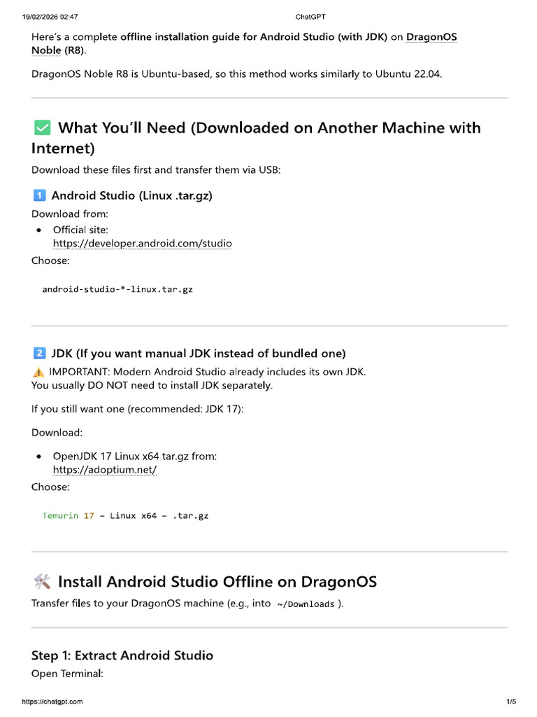 Android Studio Linux Offline Install | PDF