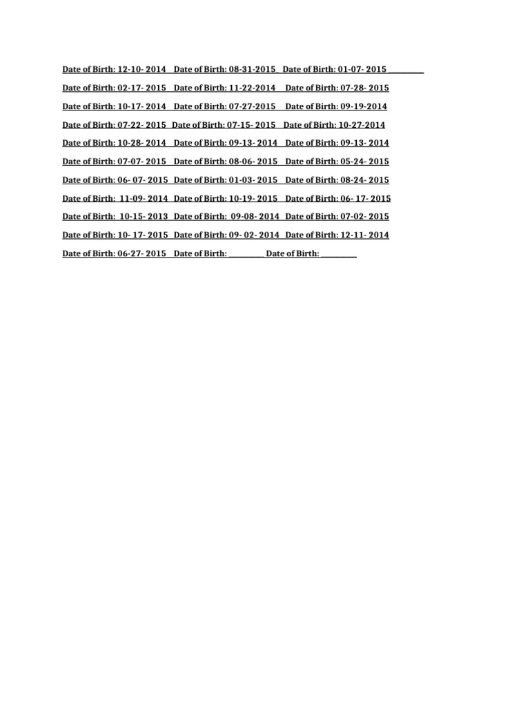 Date of Birth | PDF