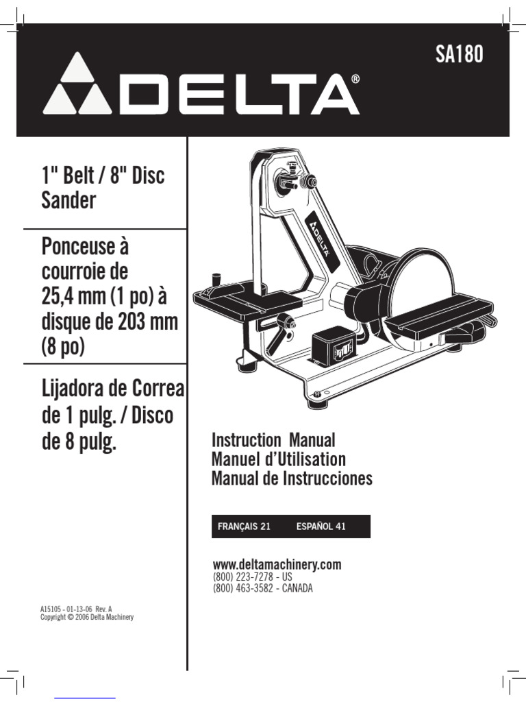 Delta Belt Sander | PDF | Electrical Connector | Screw