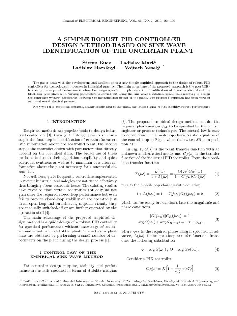 A Simple Robust Pid Controller Design Method Based On Sine Wave ...