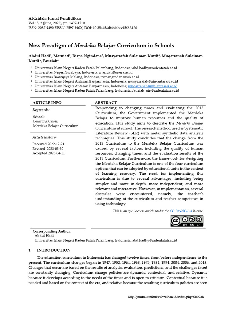 New Paradigm of Merdeka Belajar | PDF | Educational Assessment | Curriculum