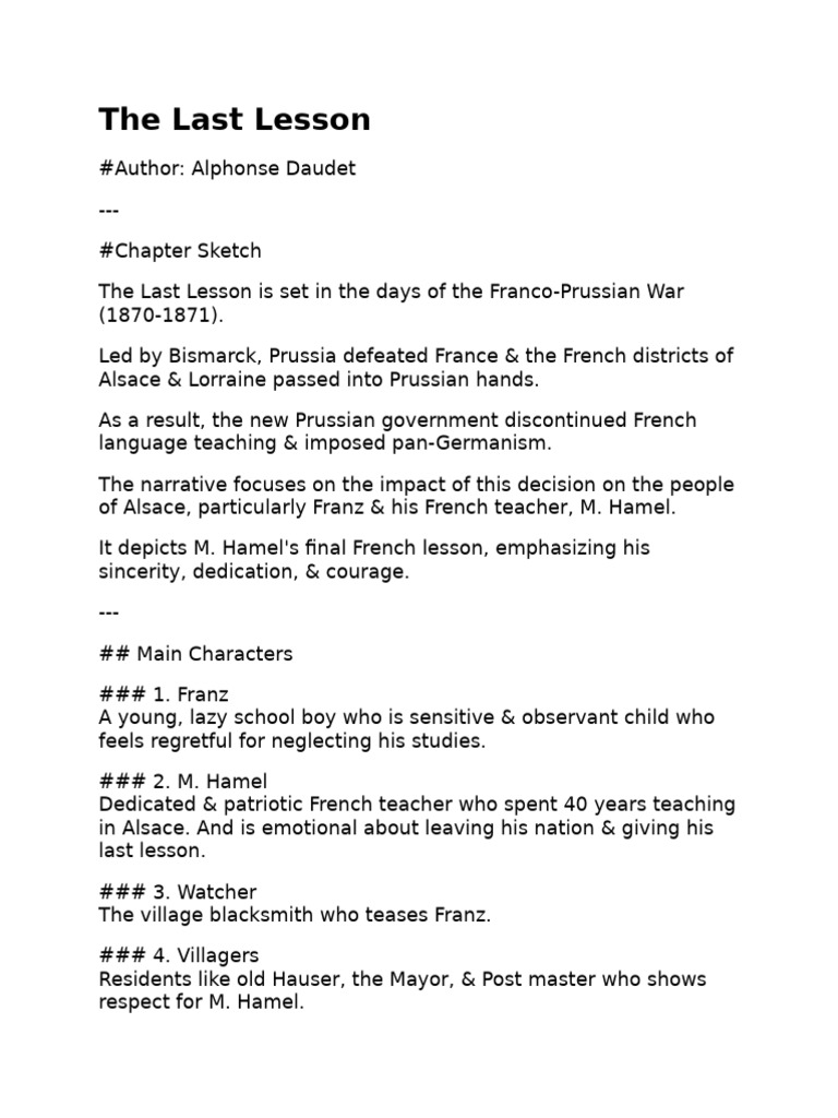 The Last Lesson | PDF