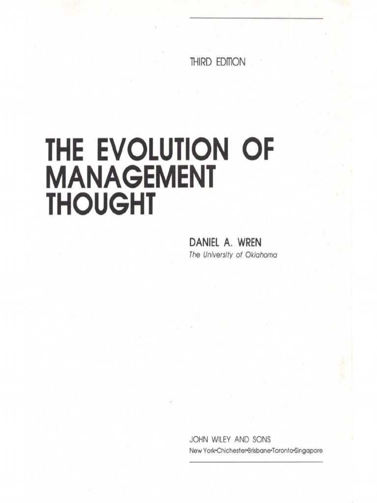 The Evolution of Management Thought - WREN | PDF