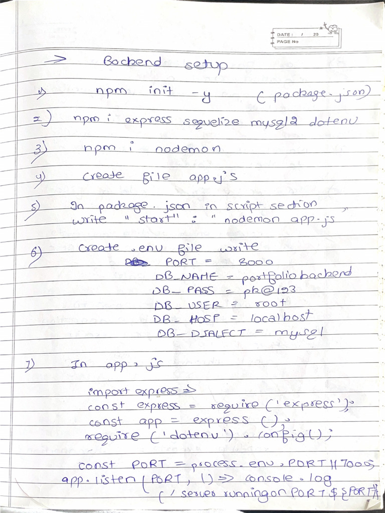 Backend Setup | PDF