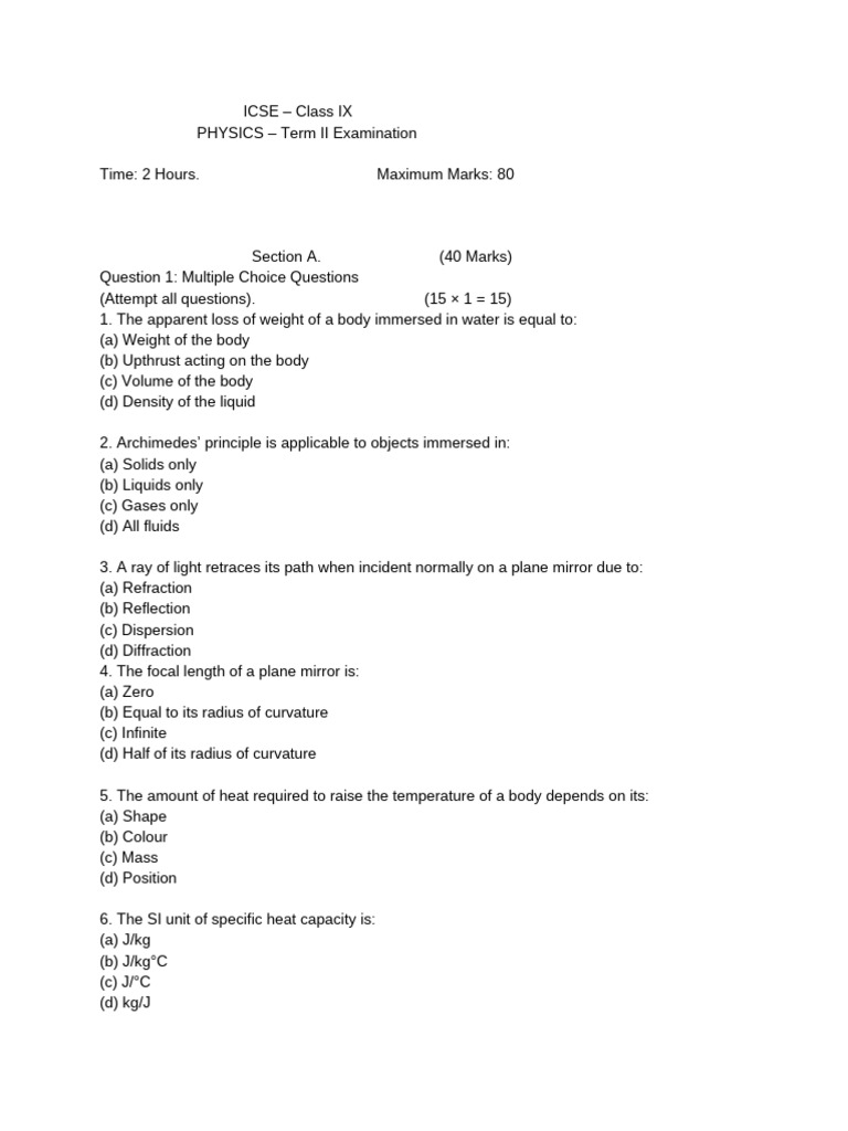 Physics Term 2 Class 9 | PDF | Scientific Phenomena | Physical Sciences