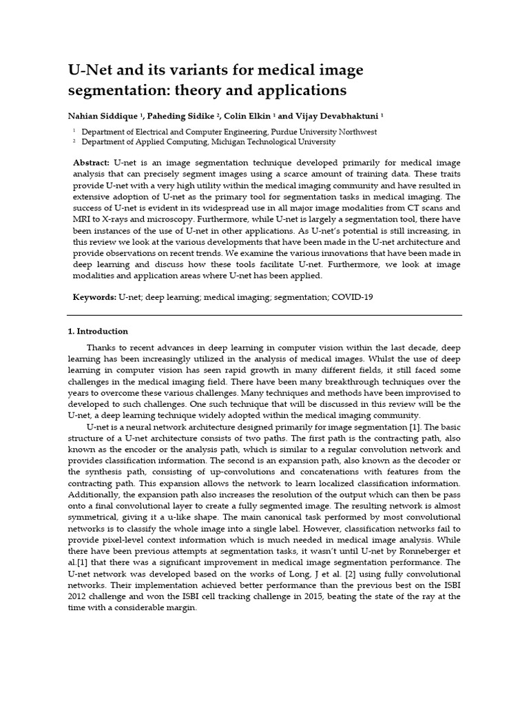 U-Net and Its Variants For Medical Image Segmentat | PDF | Medical ...